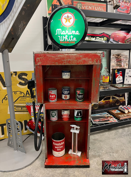 Rustoration 1960’s TEXACO MARINE Gilbarco Gas Pump w/ Shelves - Free Shipping!