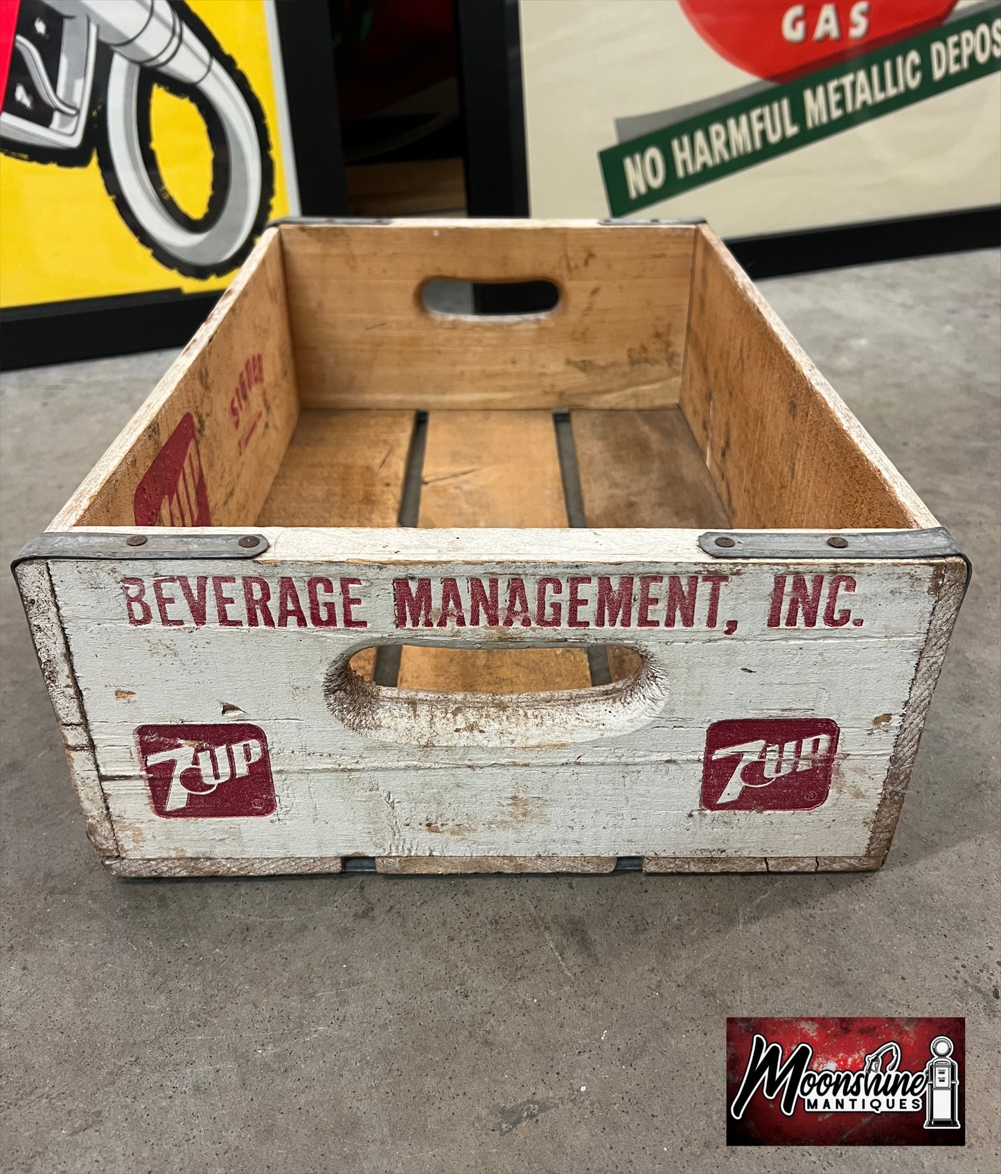 Vtg. 7up Drink Bottle Wooden Crate / Carrier - Free Shipping!