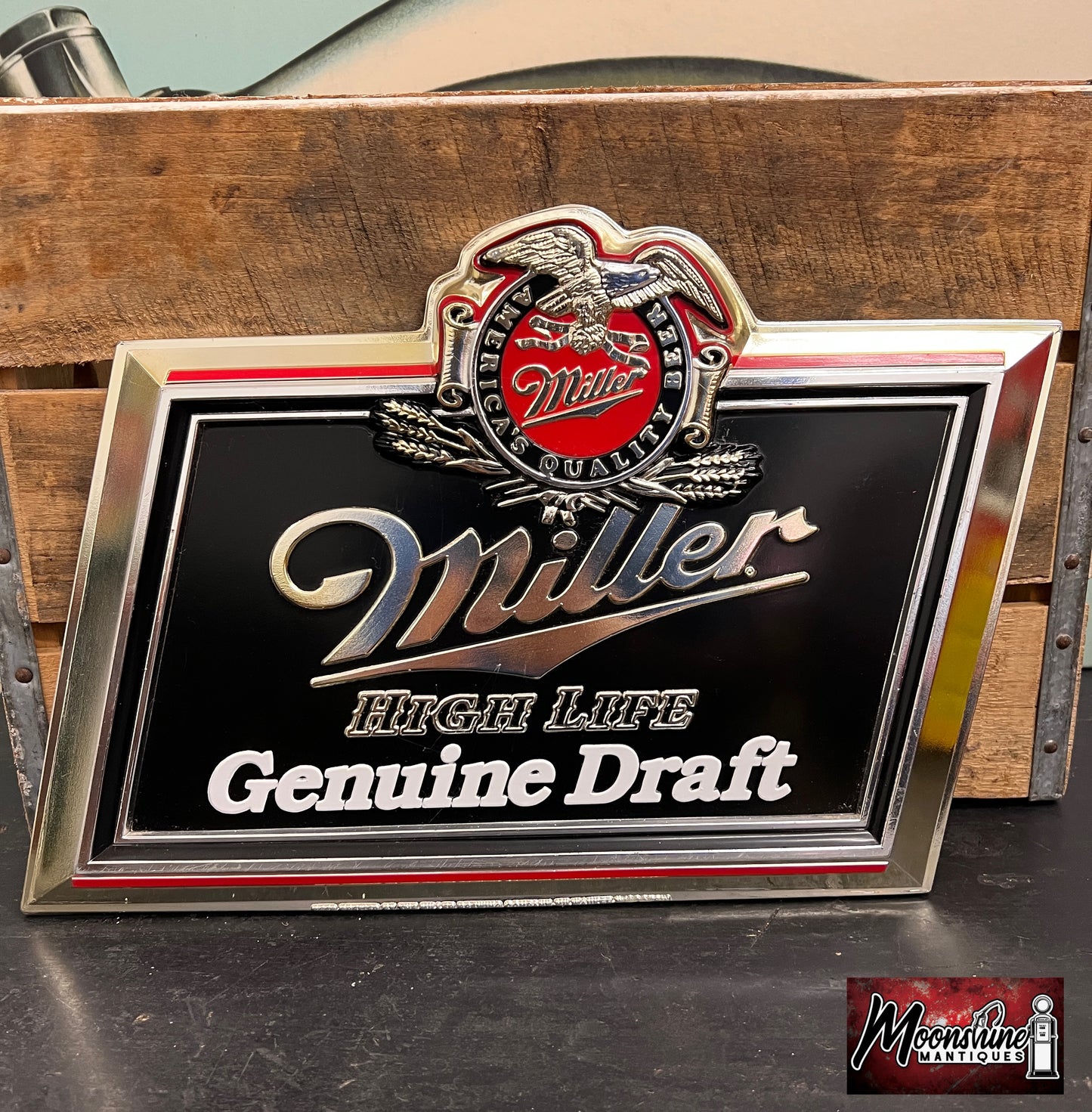 Vtg. MILLER High Life Genuine Draft Beer Sign - Free Shipping!