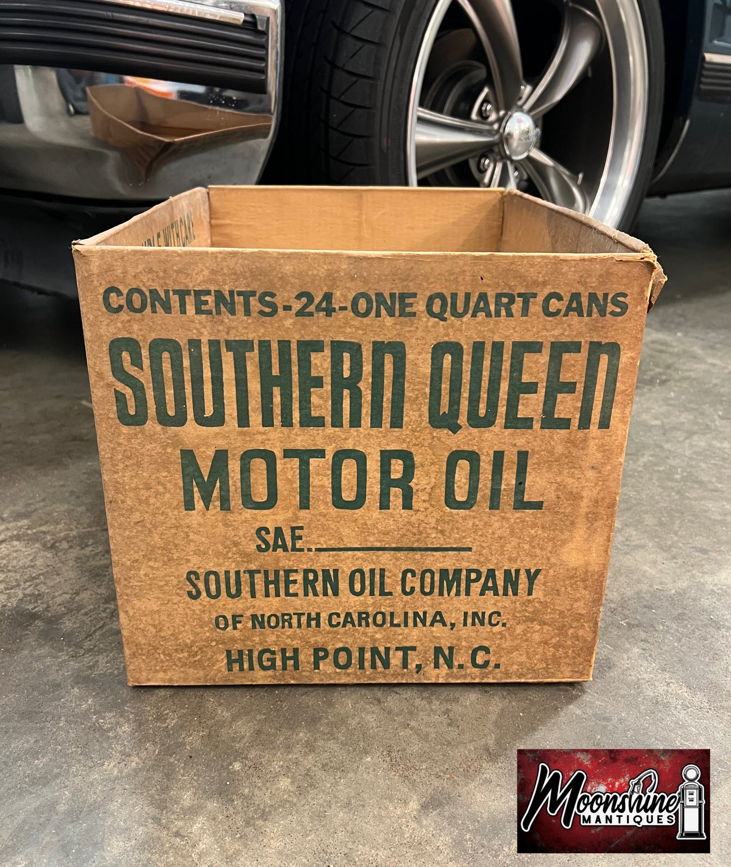 RARE - Vtg. 1960's SOUTHERN QUEEN Motor Oil Can Case Box - Gas & Oil - Free Shipping!