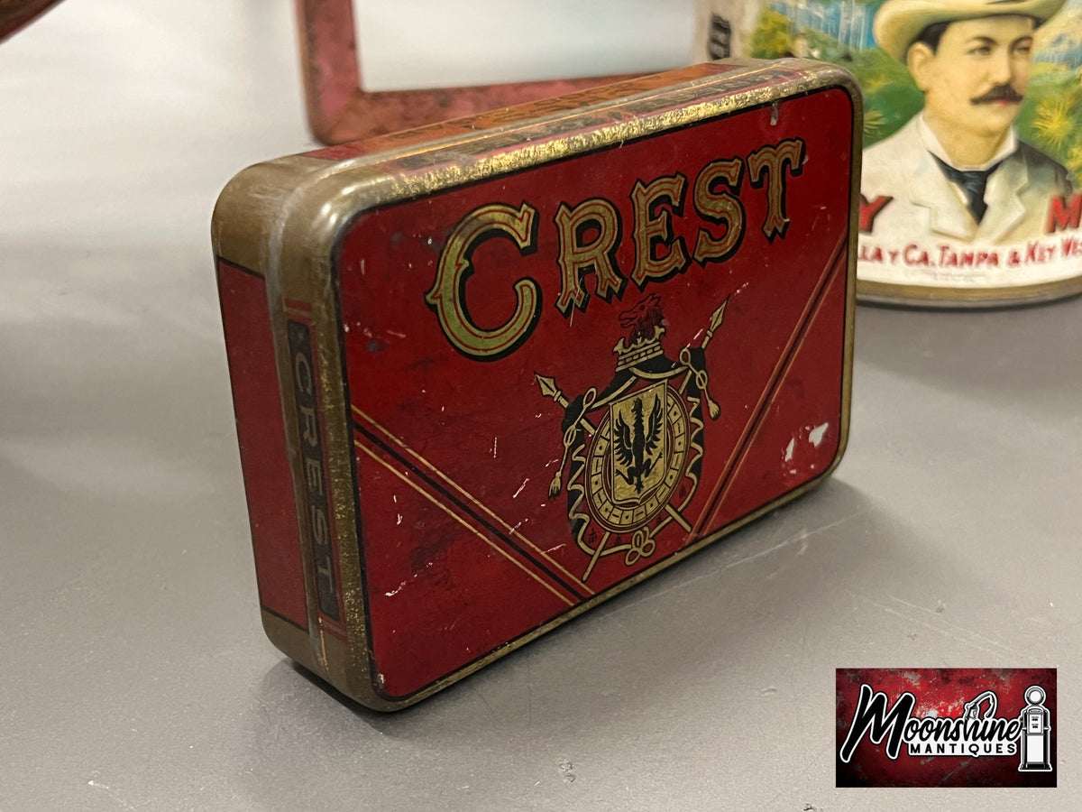 Vtg. CREST Cigar Tin - Free Shipping!