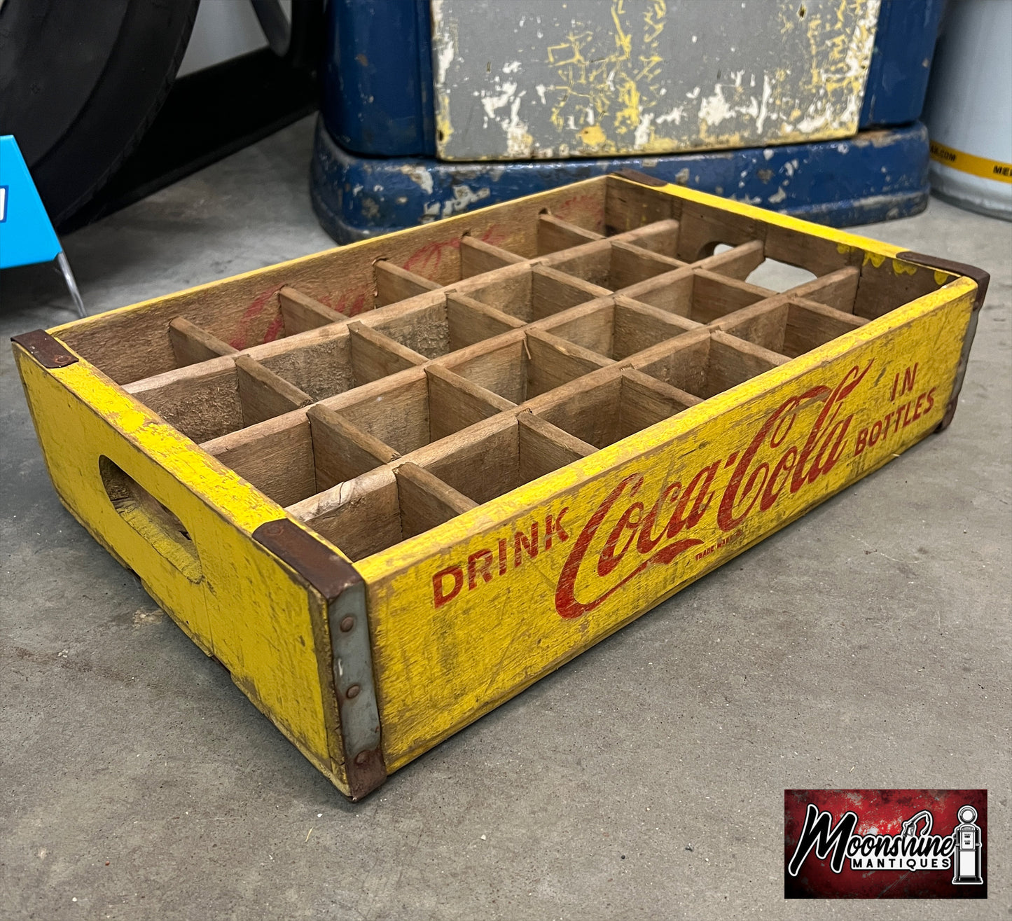 Vtg. 1960's COCA COLA Drink Bottle Wooden Crate / Carrier - Free Shipping!