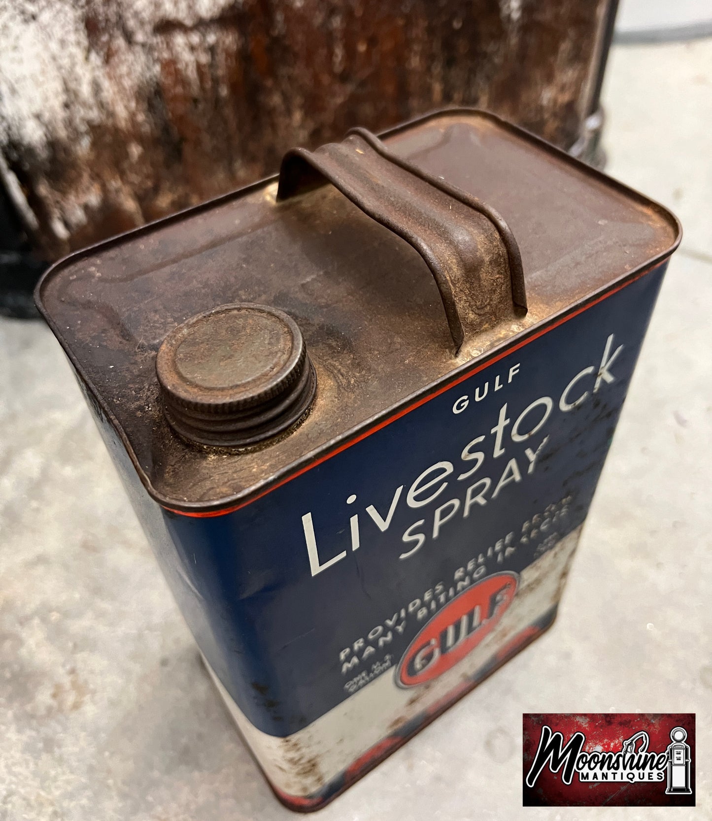 1950’s GULF Livestock Spray 1 Gallon Can - Free Shipping!