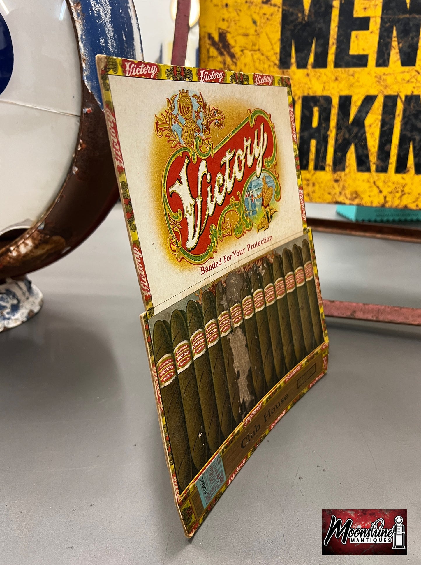 RARE 1920's Victory Cigars Counter Top Display Sign - Free Shipping!