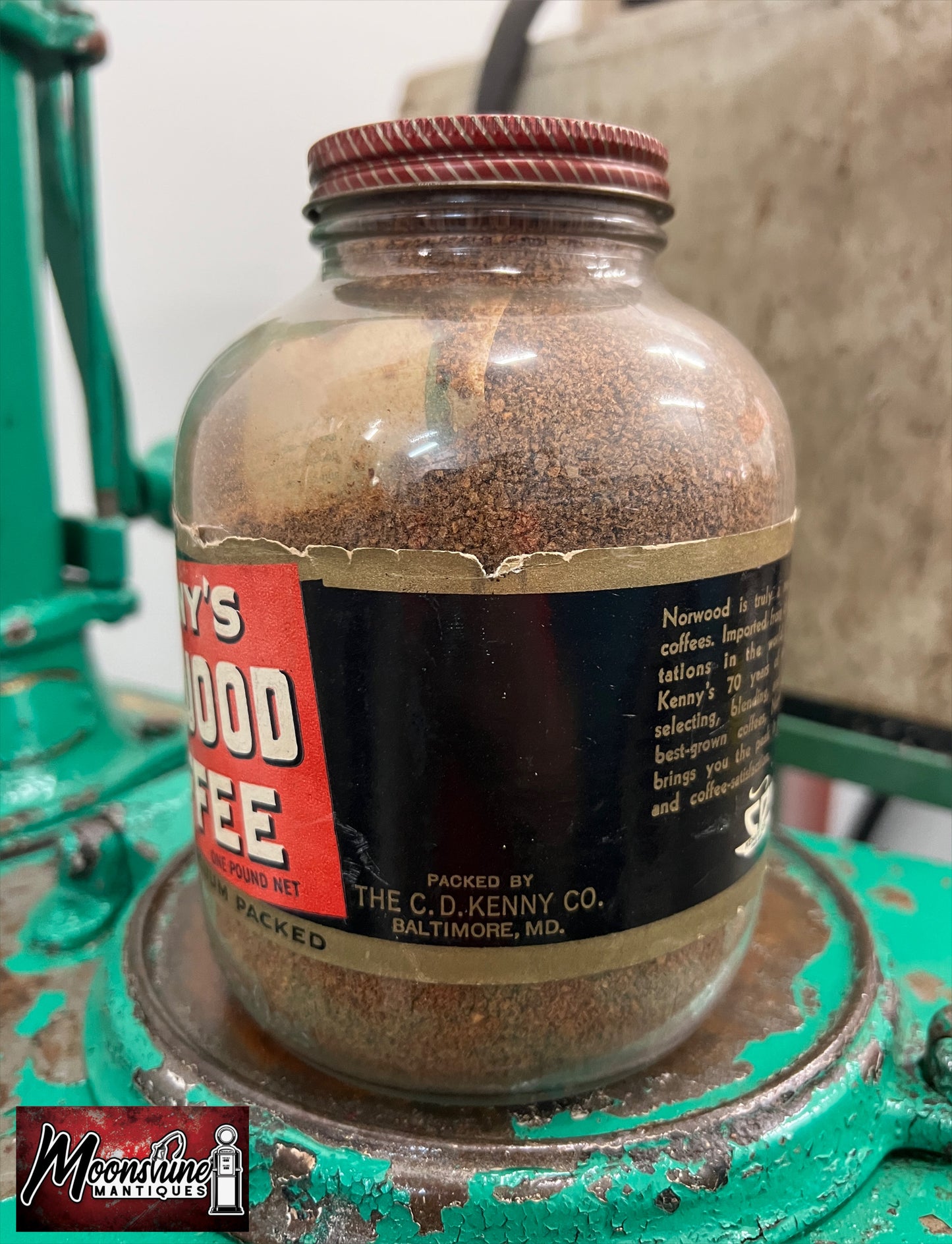 Vtg. KENNY'S NORWOOD COFFEE Jar - Unopened / Full - Free Shipping!