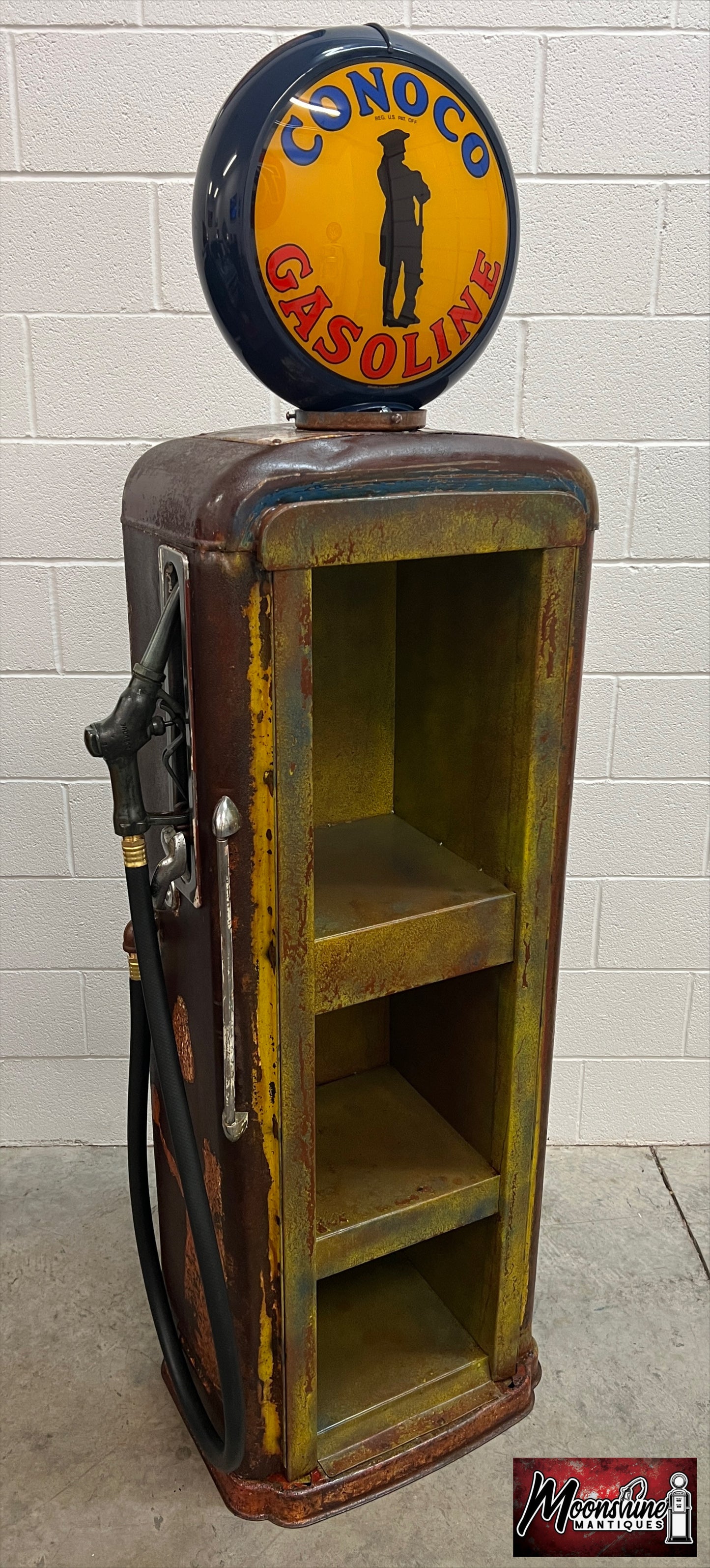 Rustoration 1940’s CONOCO GASOLINE Gilbarco Gas Pump w/ Shelves - Mancave Decor - Free Shipping!