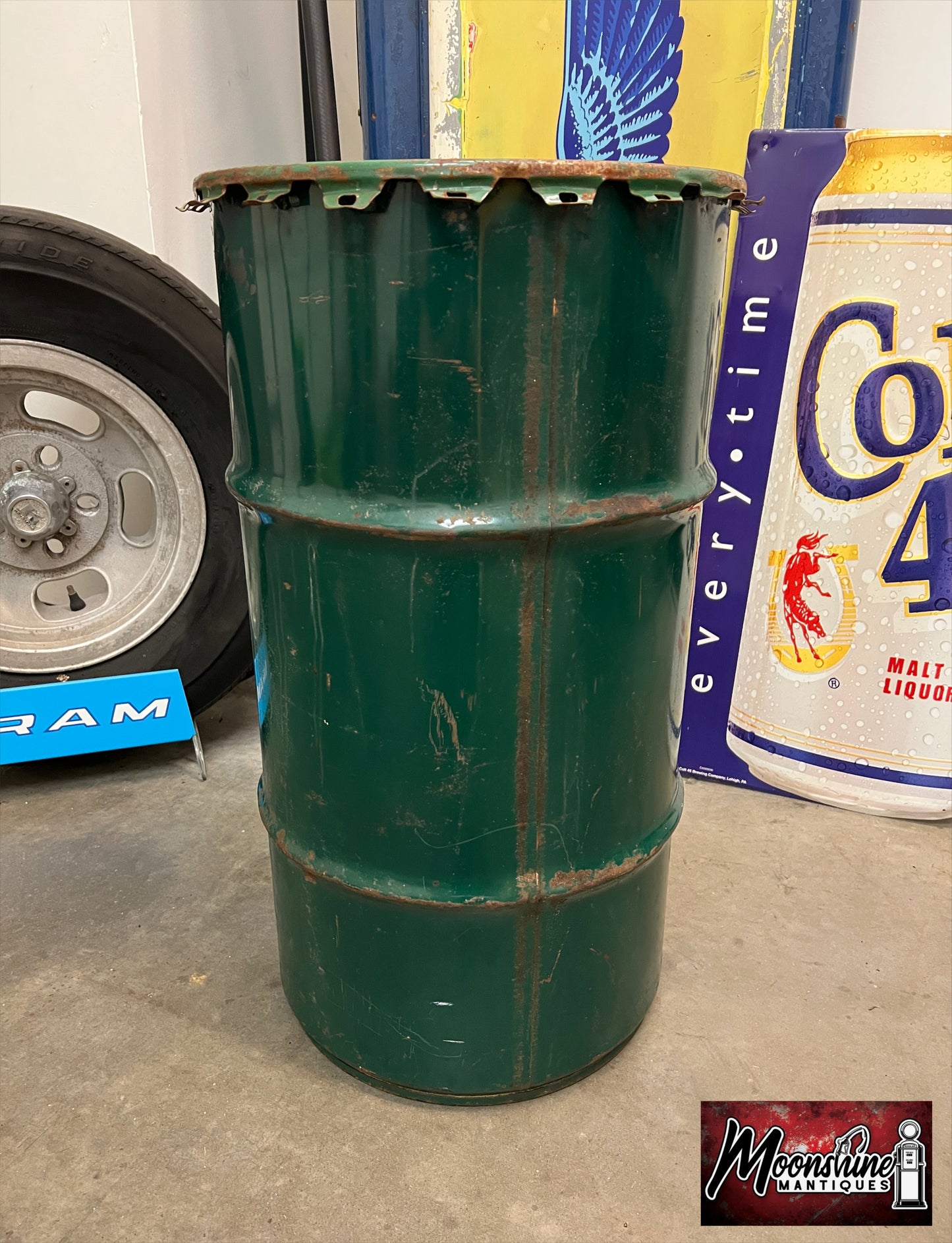 Vtg. 1950's CONOCO Gear Lubricant Drum 16 gal. - Mancave Trash Can - Free Shipping!