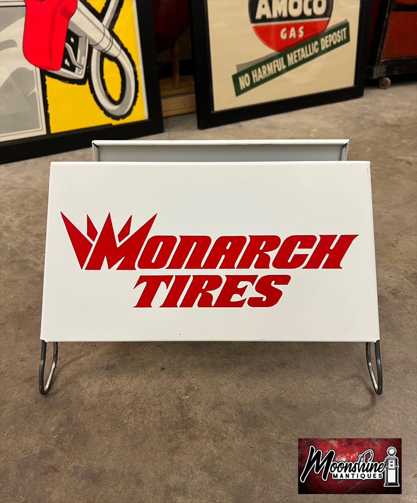 NOS - Vtg. MONARCH TIRES Display Stand Rack Sign - Free Shipping!