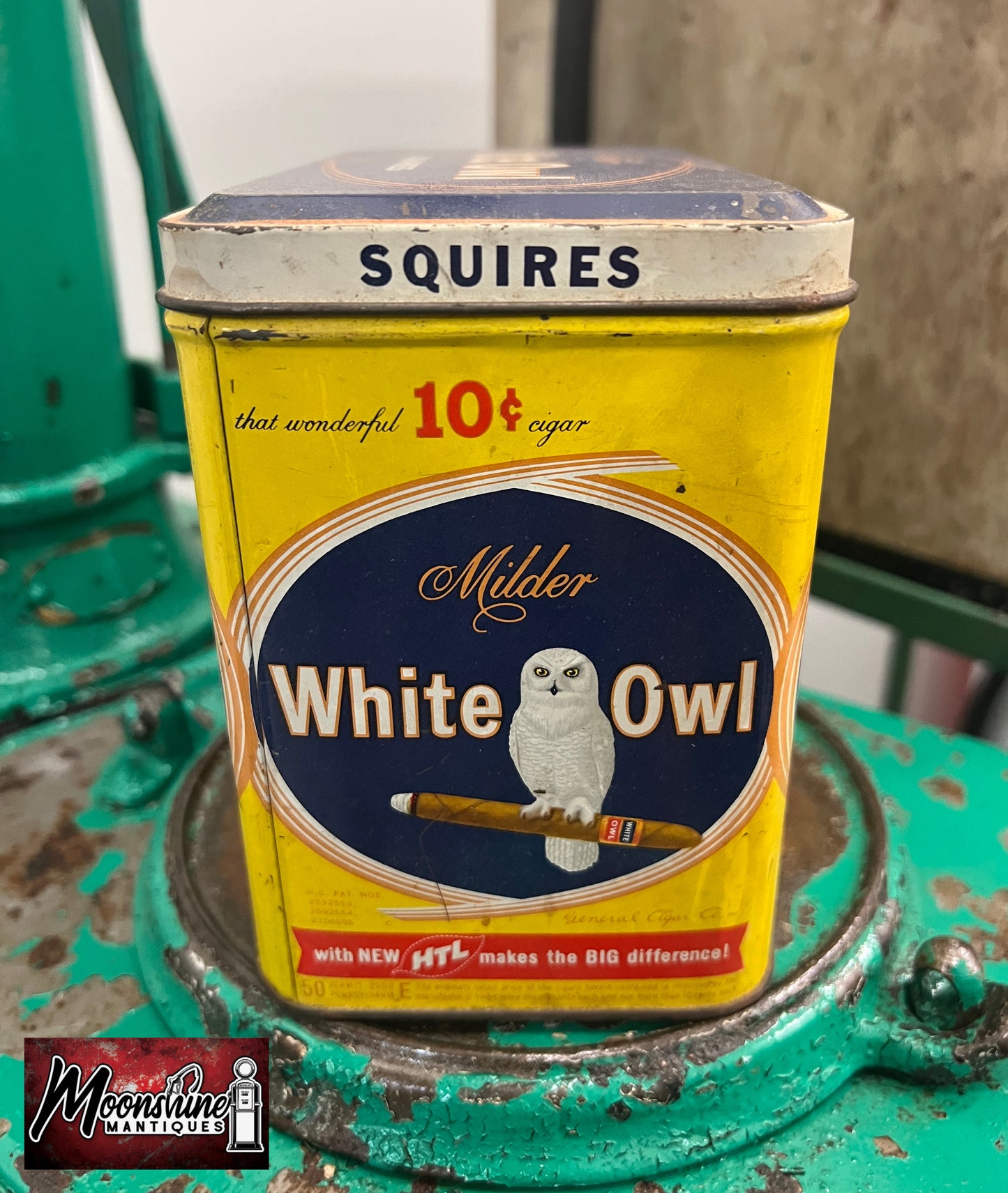 Vtg. WHITE OWL Squires Cigar Tin - Free Shipping!