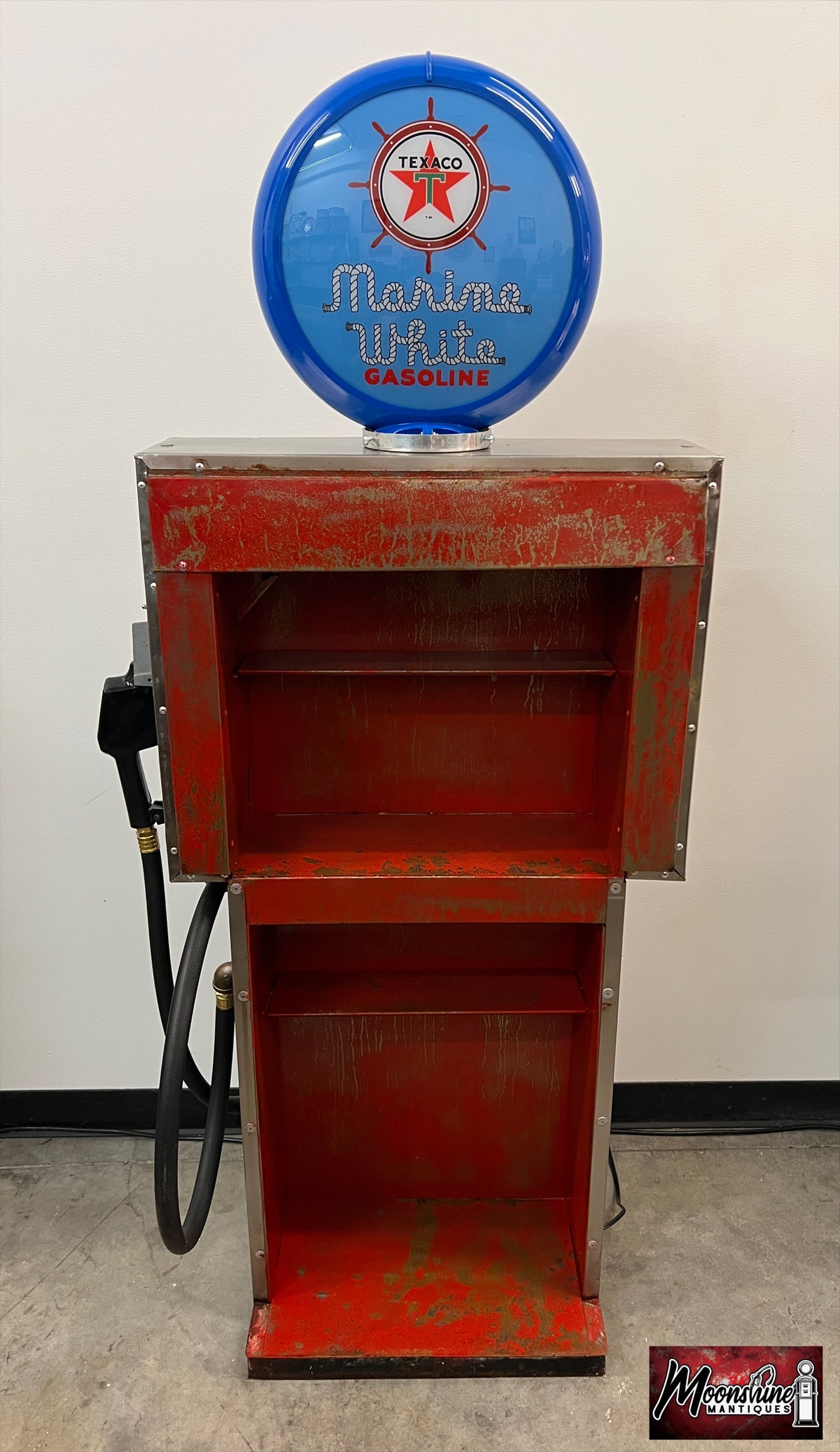 Rustoration 1960’s TEXACO MARINE Gilbarco Gas Pump w/ Shelves - Free Shipping!