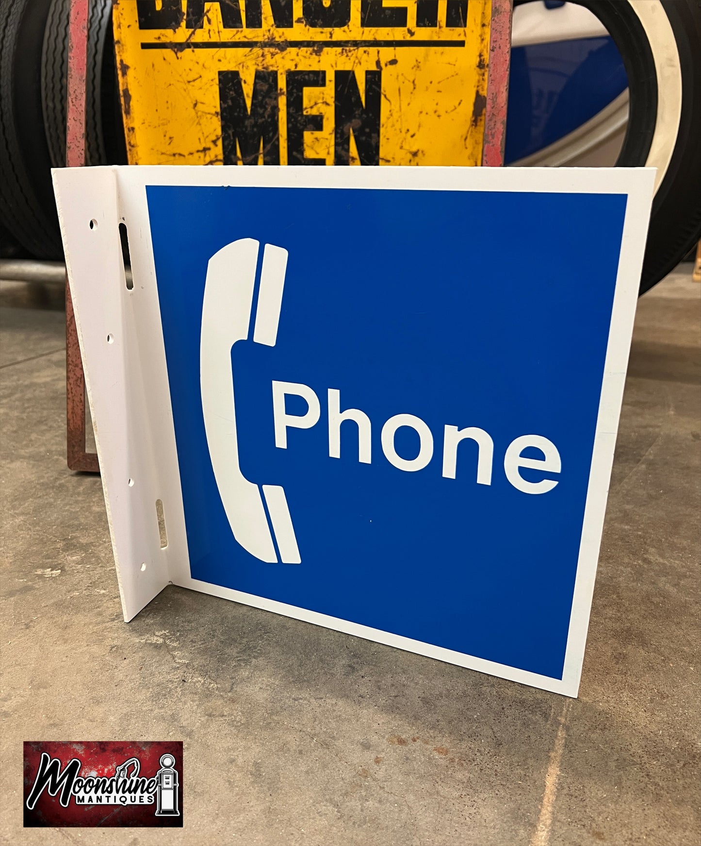 Vtg. PAY PHONE Flange Sign - Free Shipping!