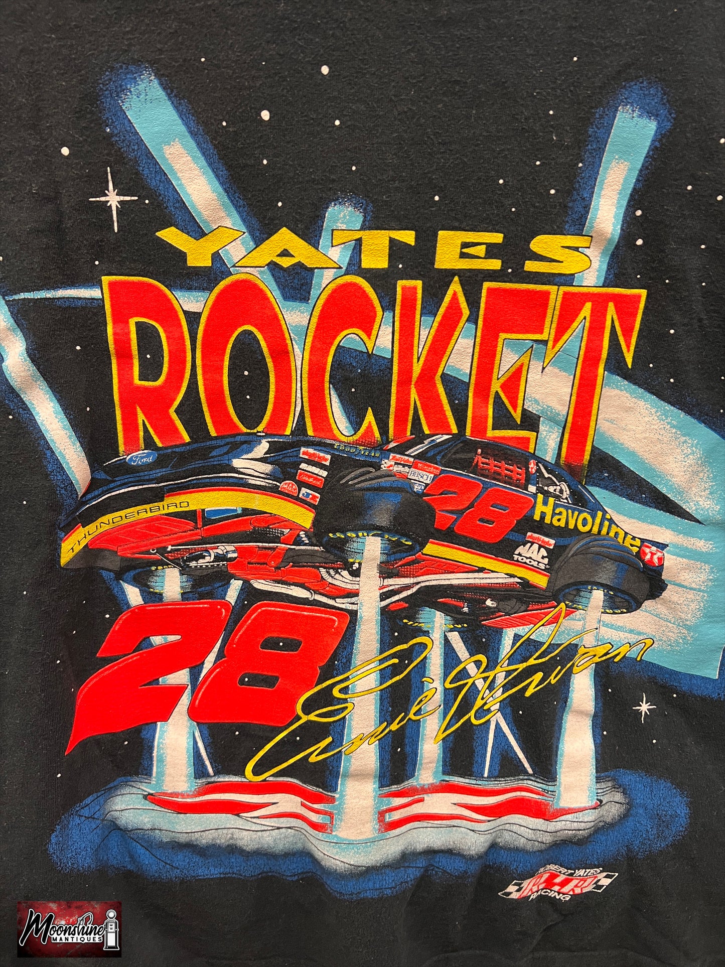 Vtg. 1990's Ernie Irvan Robert Yates Rocket Nascar All Over Print T-Shirt L - Free Shipping!