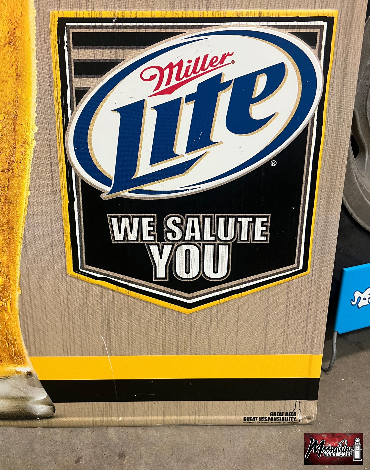 RARE Miller Lite ARMY We Salute You Beer Sign - Free Shipping!