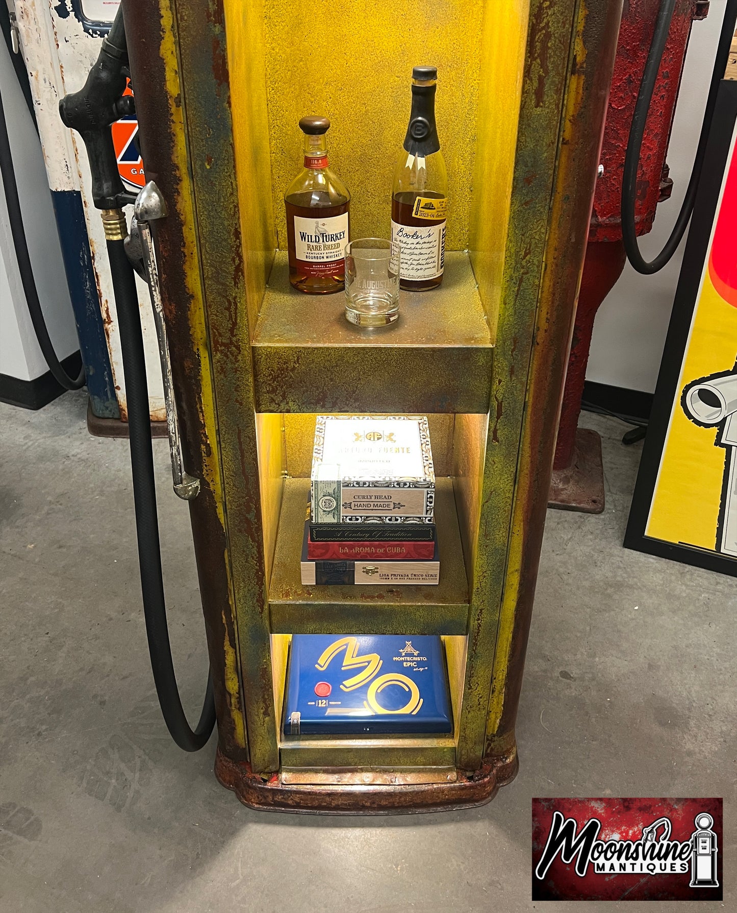 Rustoration 1940’s INDIAN GASOLINE Gilbarco Gas Pump w/ Shelves - Mancave Decor - Free Shipping!