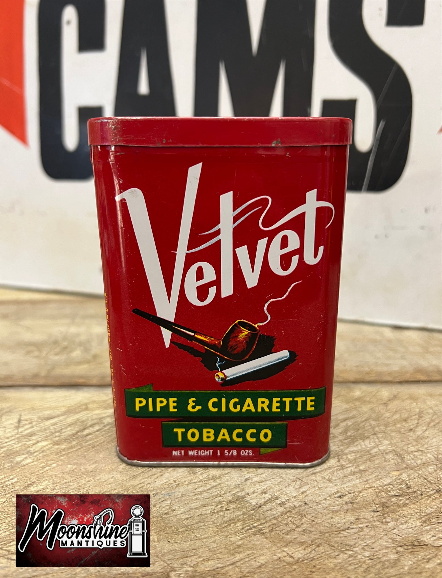 Vtg. VELVET Pipe & Cigarette Tobacco Pocket Tin - Free Shipping!