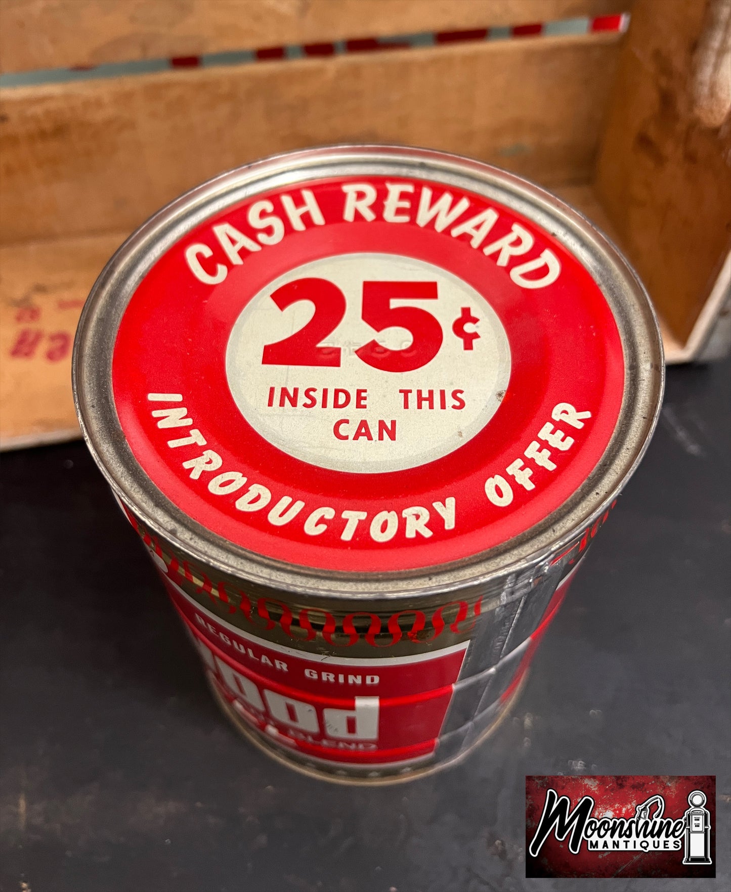 RARE - Vtg. FLEETWOOD COFFEE Tin Can - Unopened w/ Key - Free Shipping!