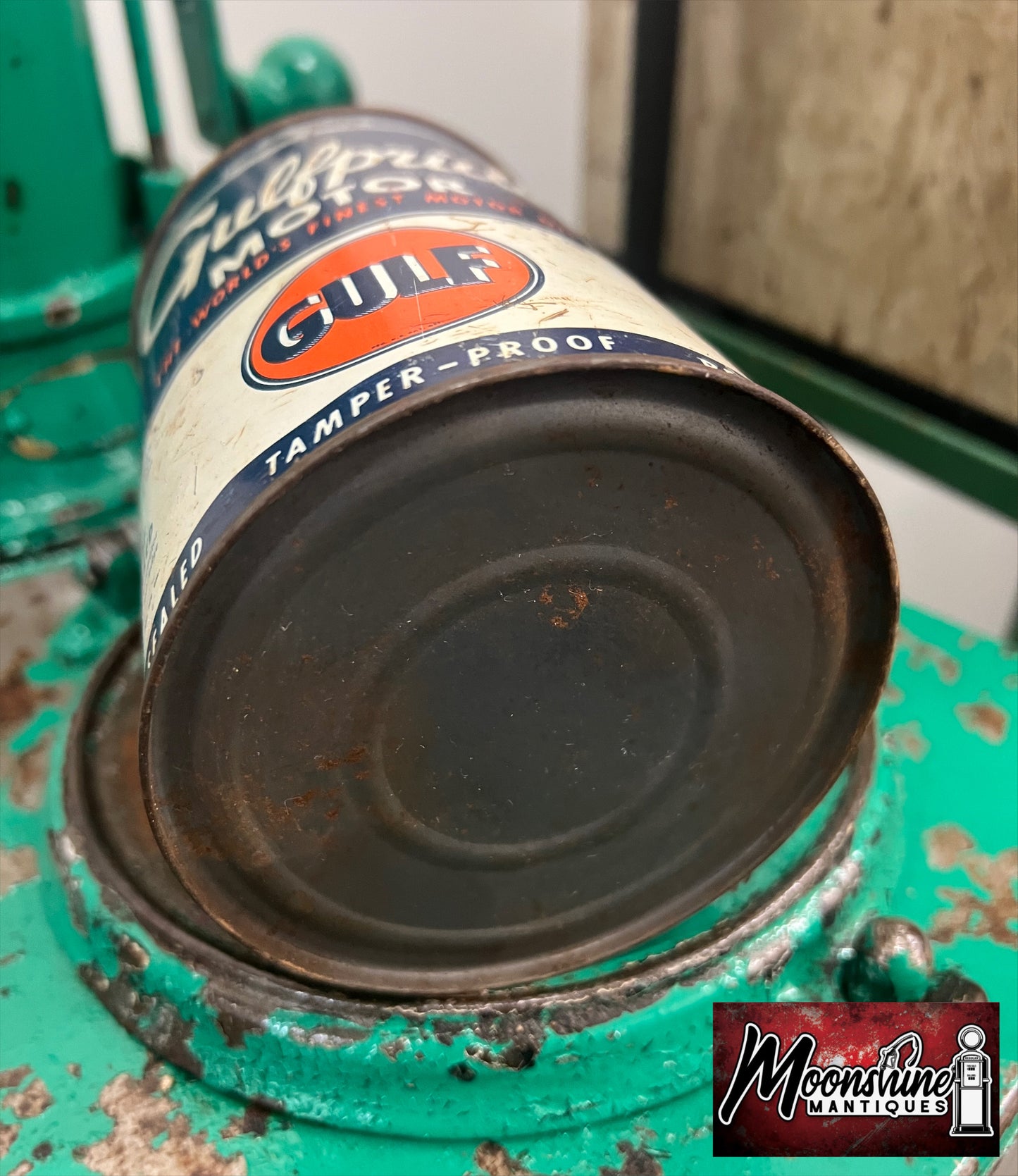 1940’s GULF Gulfpride Motor Oil Can 1 qt. - Free Shipping!