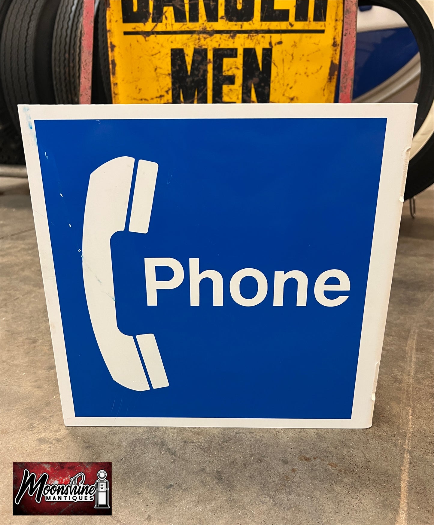 Vtg. PAY PHONE Flange Sign - Free Shipping!