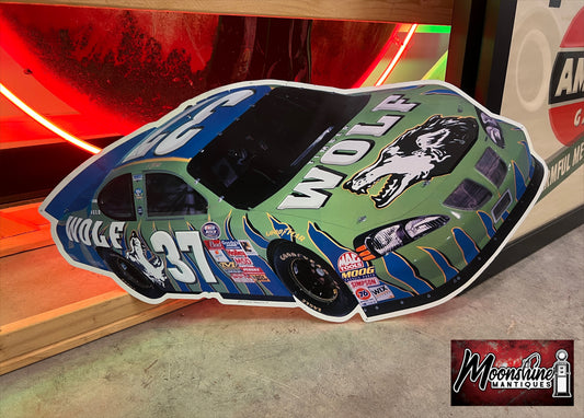 Vtg. TIMBER WOLF Chewing Tobacco David Green Nascar Sign - Free Shipping!