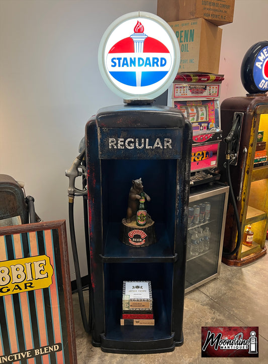 Rustoration 1950’s STANDARD GASOLINE Tokheim Gas Pump w/ Shelves - Mancave Decor - Free Shipping!