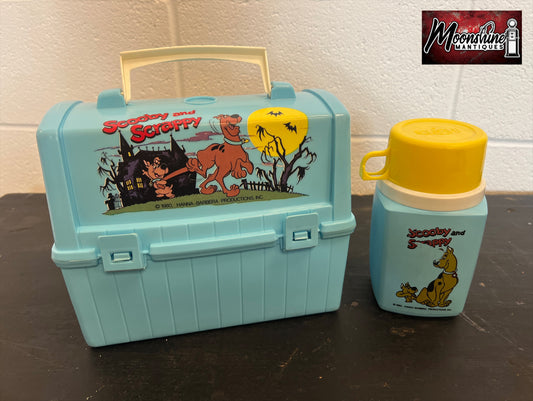 Vtg. 1980 Hannah-Barbera Scooby Doo /  The Flintstones Lunch Box w/ Thermos - Free Shipping!