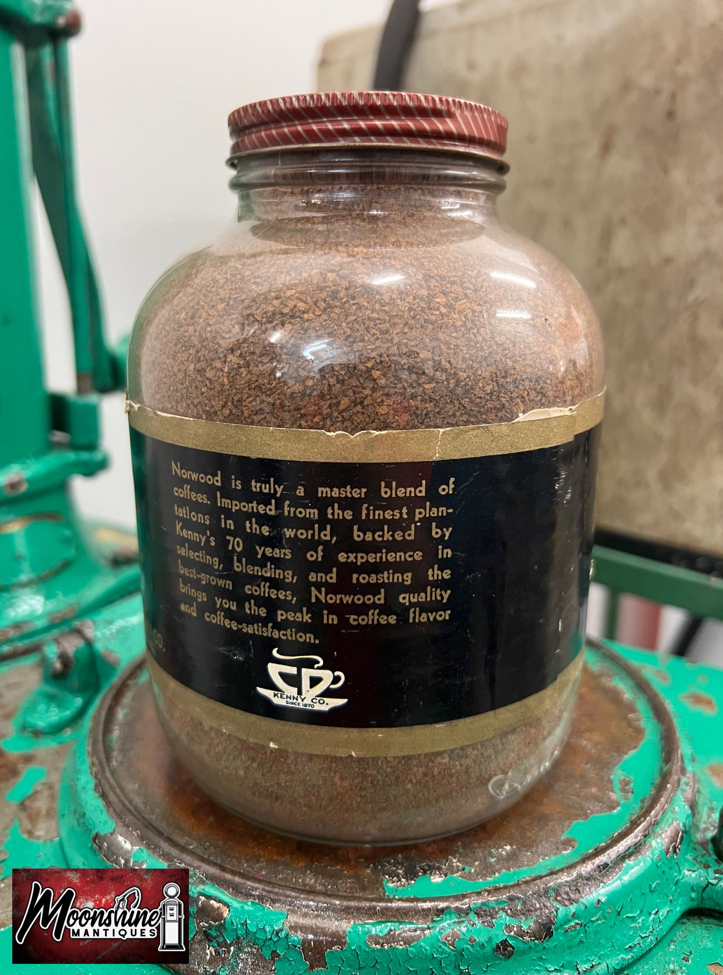 Vtg. KENNY'S NORWOOD COFFEE Jar - Unopened / Full - Free Shipping!
