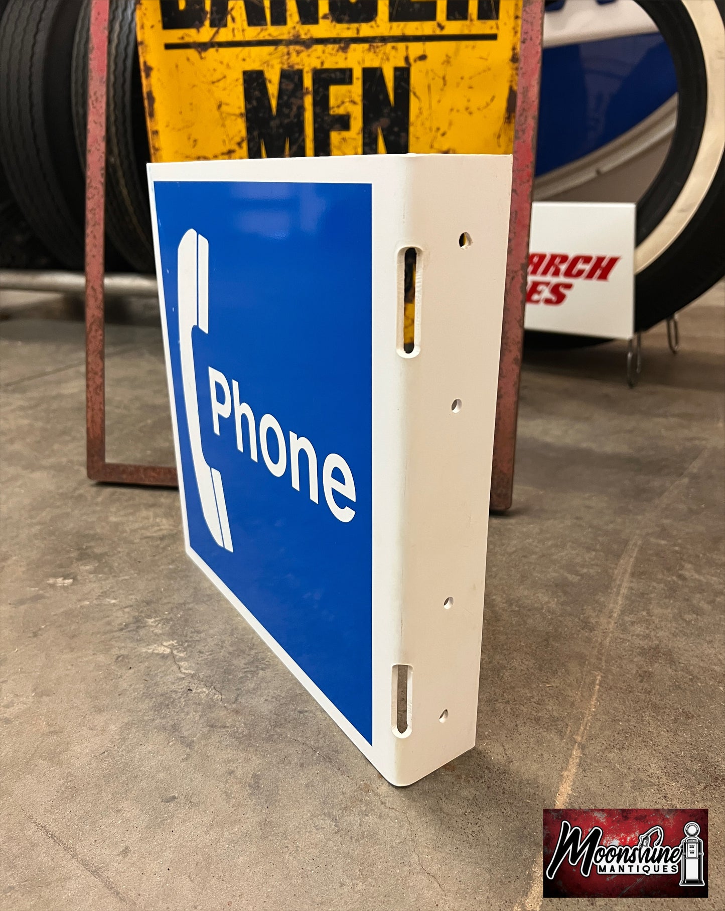 Vtg. PAY PHONE Flange Sign - Free Shipping!