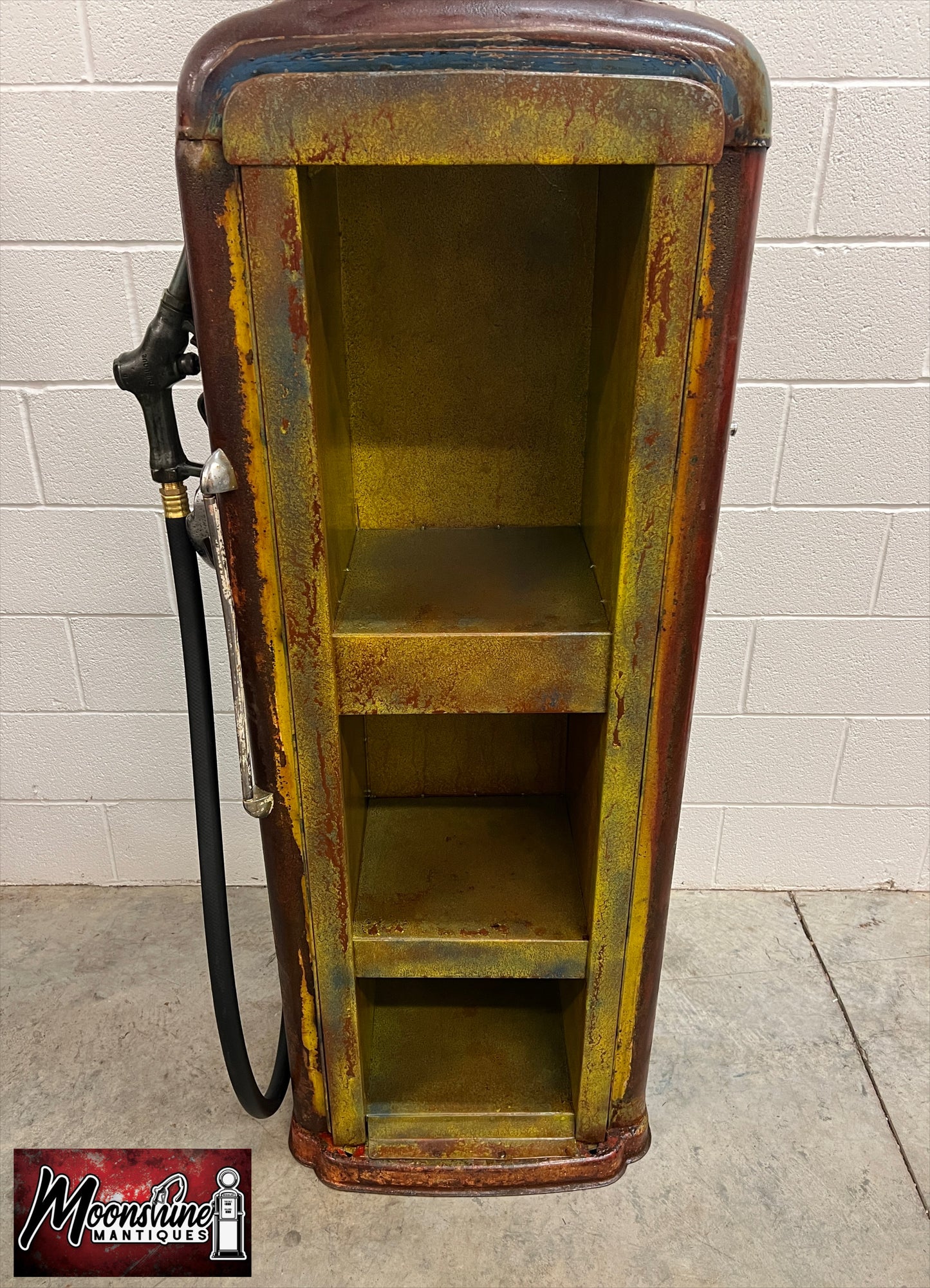 Rustoration 1940’s GOLDEN WEST Gilbarco Gas Pump w/ Shelves - Mancave Decor - Free Shipping