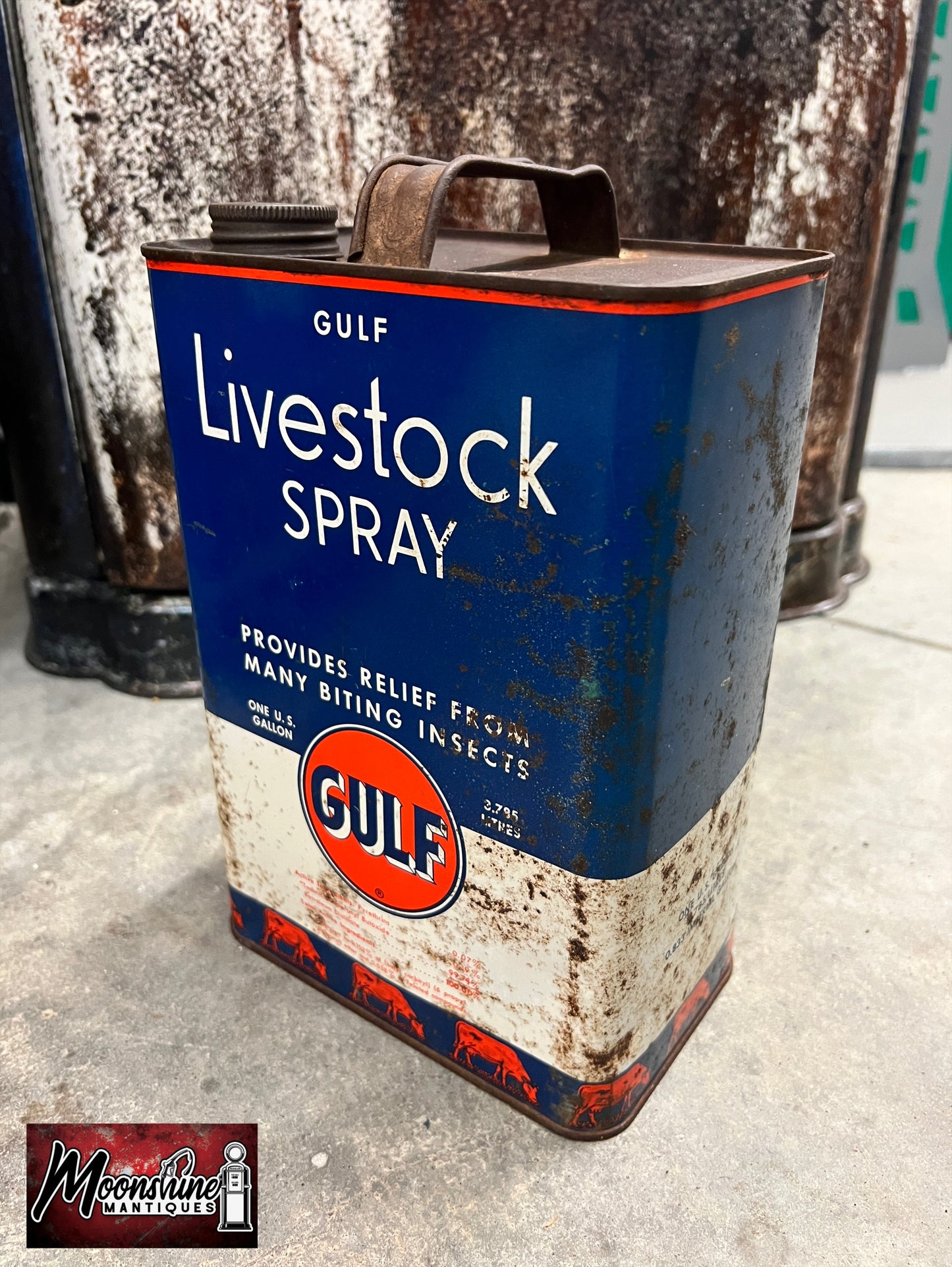 1950’s GULF Livestock Spray 1 Gallon Can - Free Shipping!