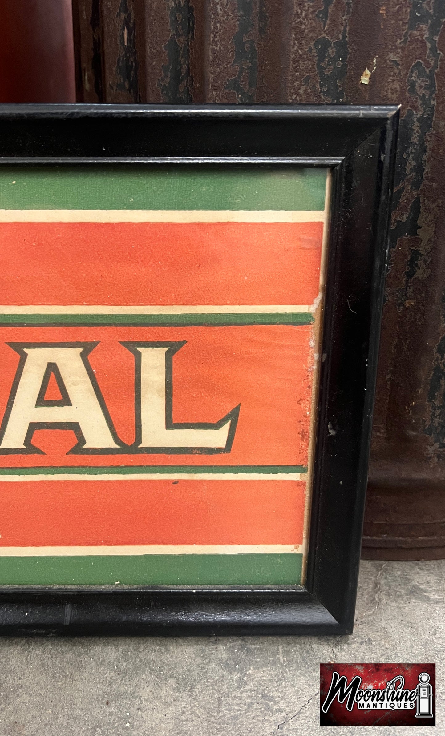 Vtg. 1920's EVENTUAL CIGARS Framed Paper Sign - Free Shipping!