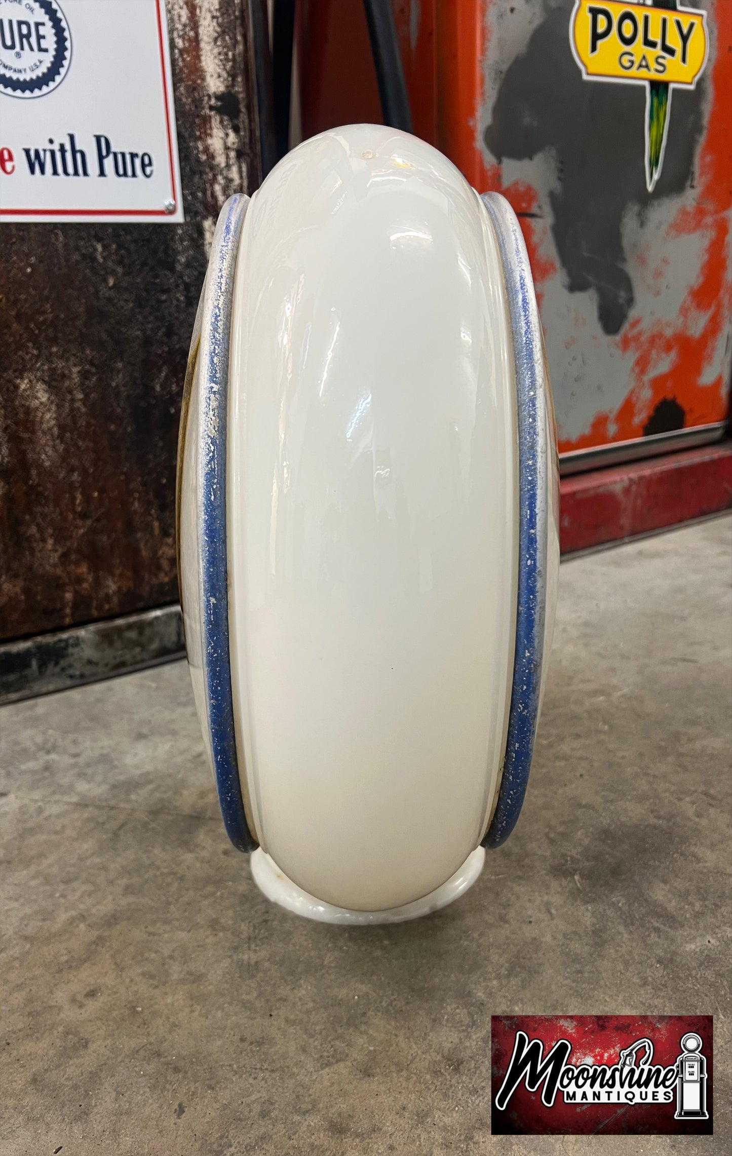 Vtg. Original ATLANTIC IMPERIAL Gas Pump Globe / Gill Body - Free Shipping!