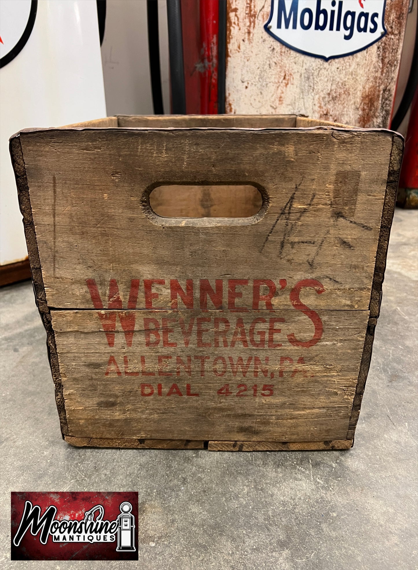 Vtg. 1940's WENNER'S BEVERAGES Wood Drink Bottle Crate - Free Shipping!