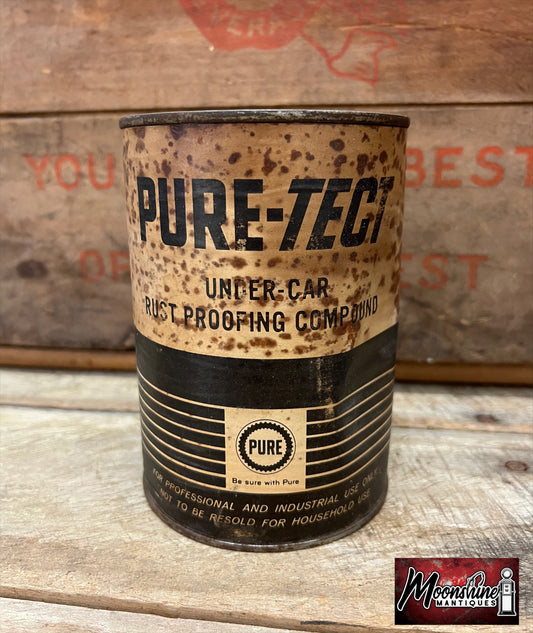 FULL Vtg. PURE OIL COMPANY Car Rust Proofing Compound Can 1 qt. - Free Shipping!