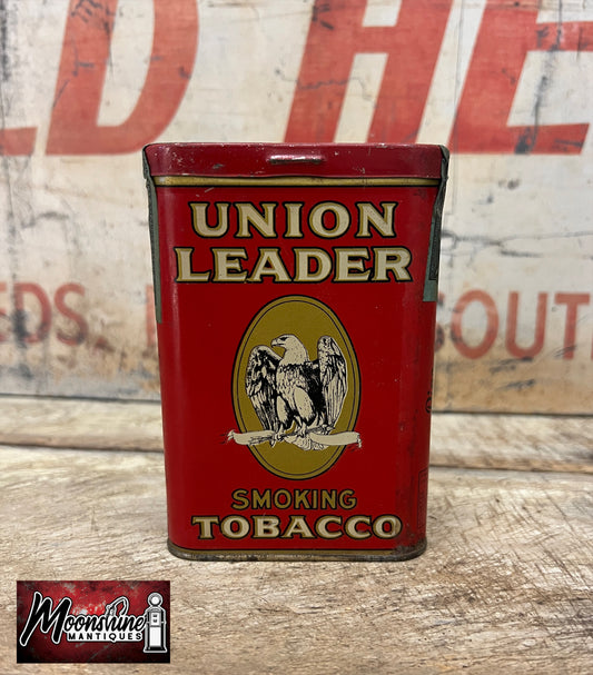 Unopened - Vtg. UNION LEADER Smoking Tobacco Pocket Tin - Free Shipping!