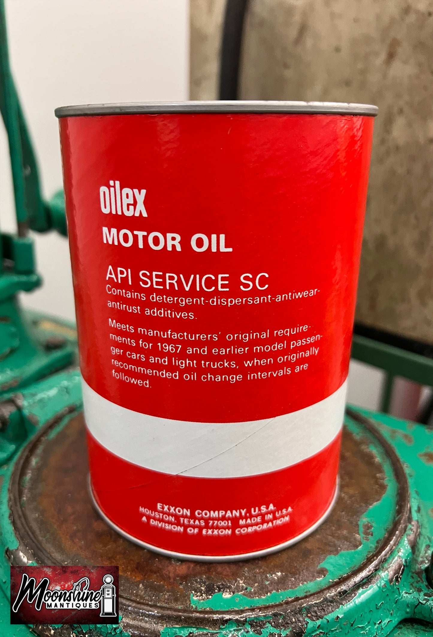 FULL - Vtg. EXXON Oilex Motor Oil Can 1 qt - Free Shipping!