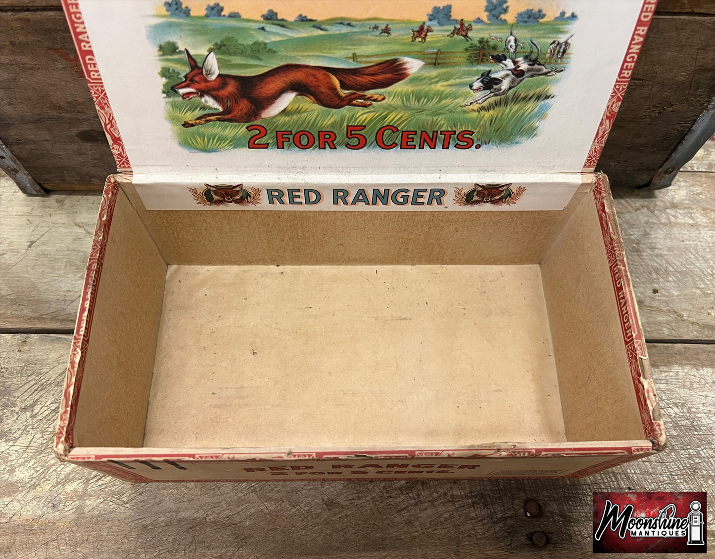 RARE Antique RED RANGER Cigar Box - Free Shipping!