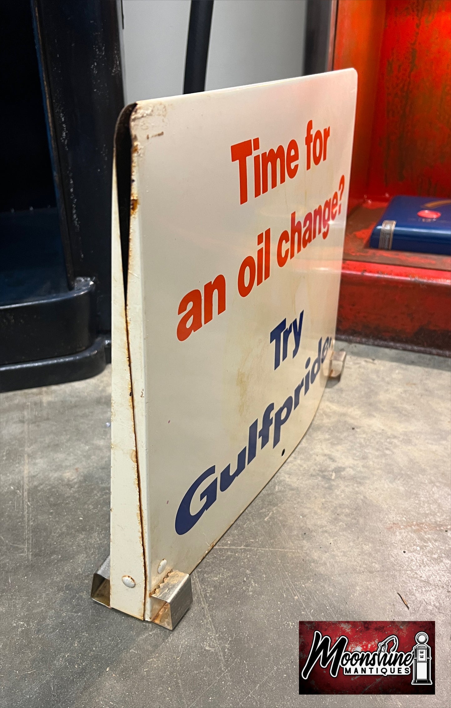 Original 1960’s GULF Gulfpride Motor Oil Sign - Gas & Oil - Free Shipping!