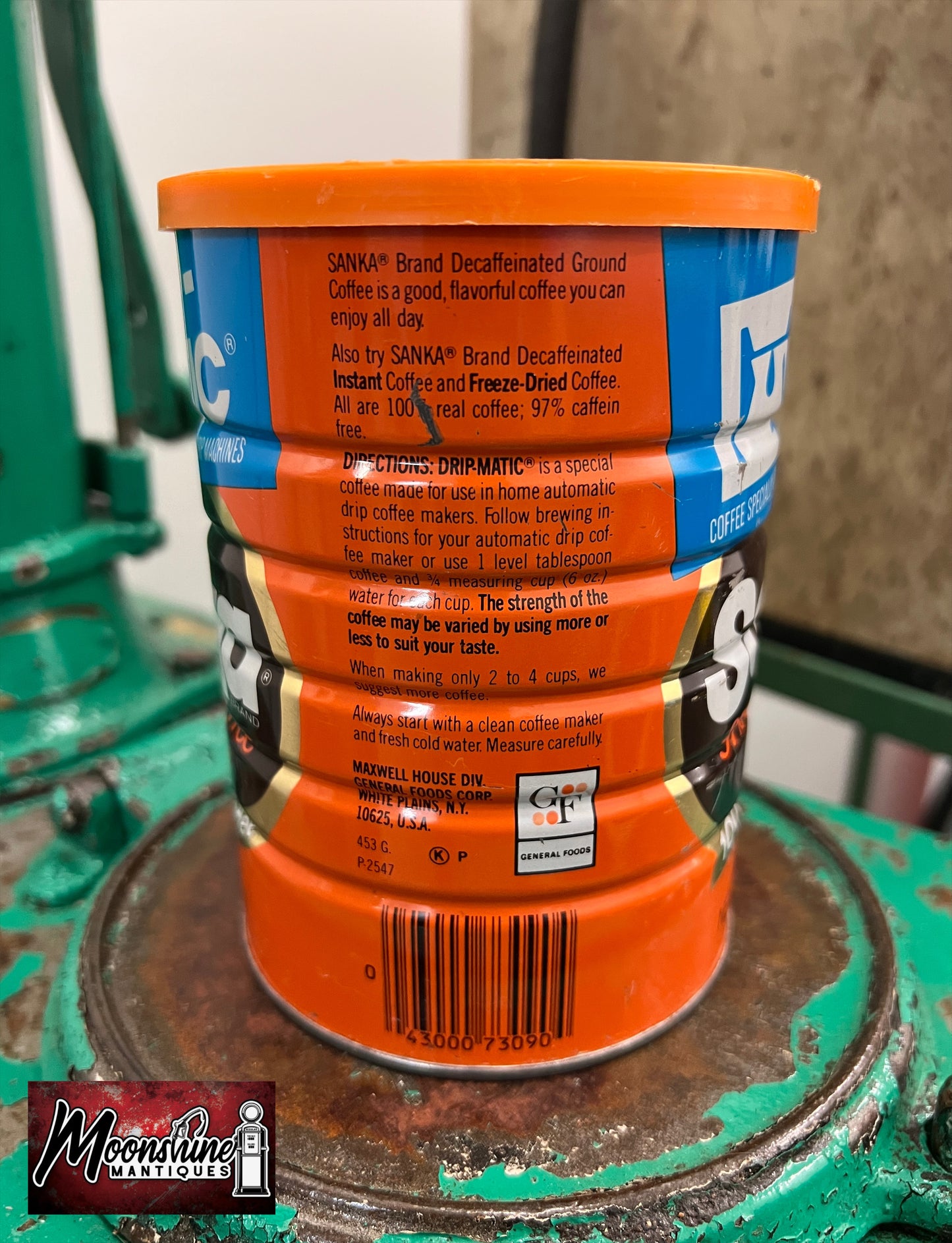 Vtg. SANKA COFFEE Tin Can - Free Shipping!