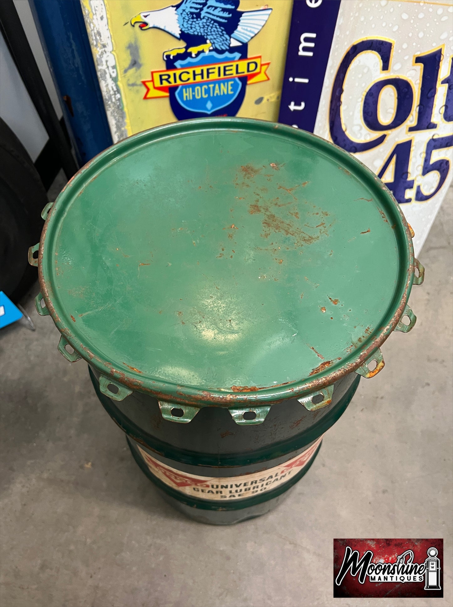 Vtg. 1950's CONOCO Gear Lubricant Drum 16 gal. - Mancave Trash Can - Free Shipping!