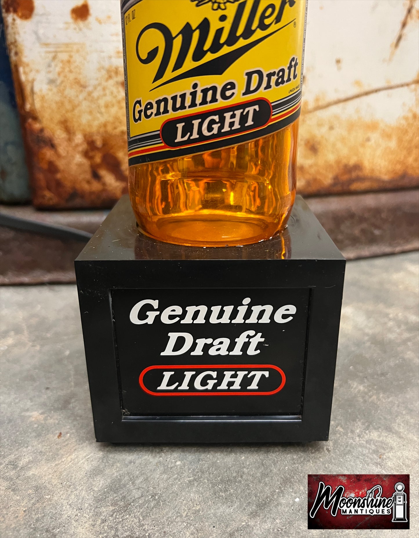 Vtg. MILLER GENUINE DRAFT Lighted Advertising Beer Bottle Sign - Free Shipping!