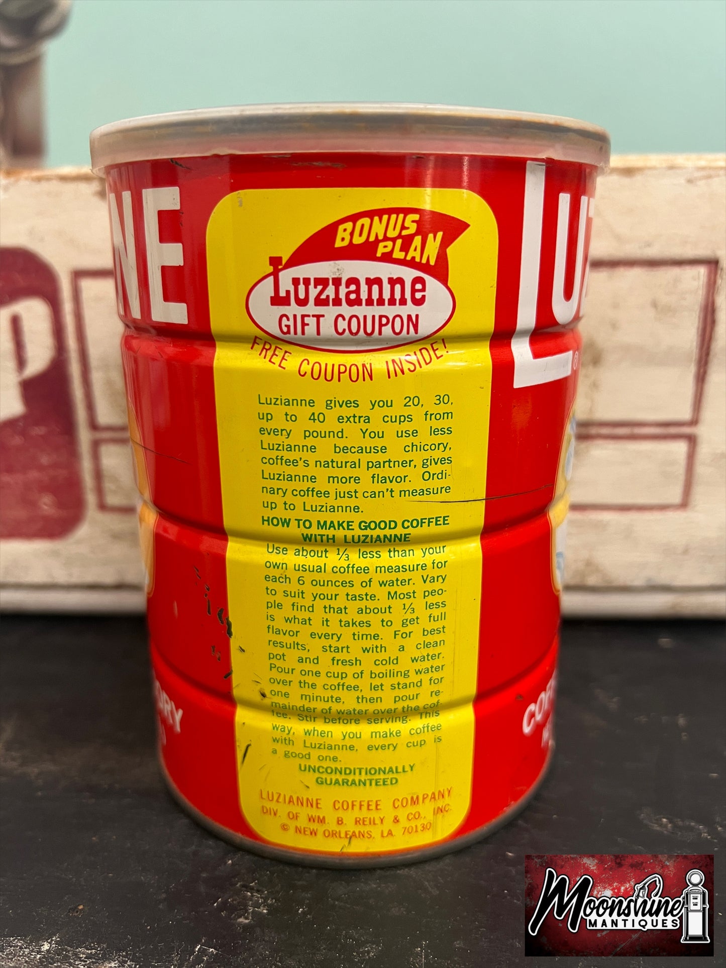 Vtg. LUZIANNE COFFEE Tin Can - Free Shipping!