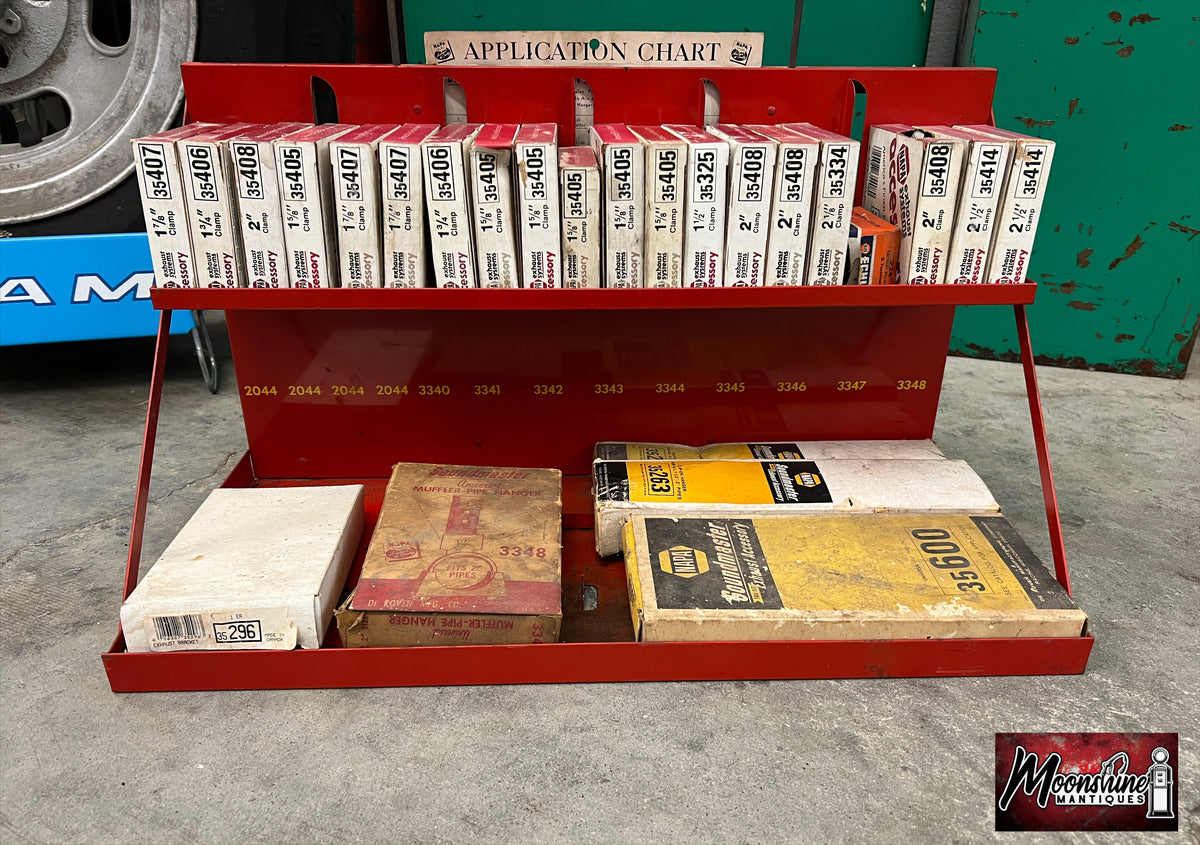 Vtg. NAPA Soundmaster Exhaust System Store Display Rack w/ Topper Sign & Parts - Free Shipping!