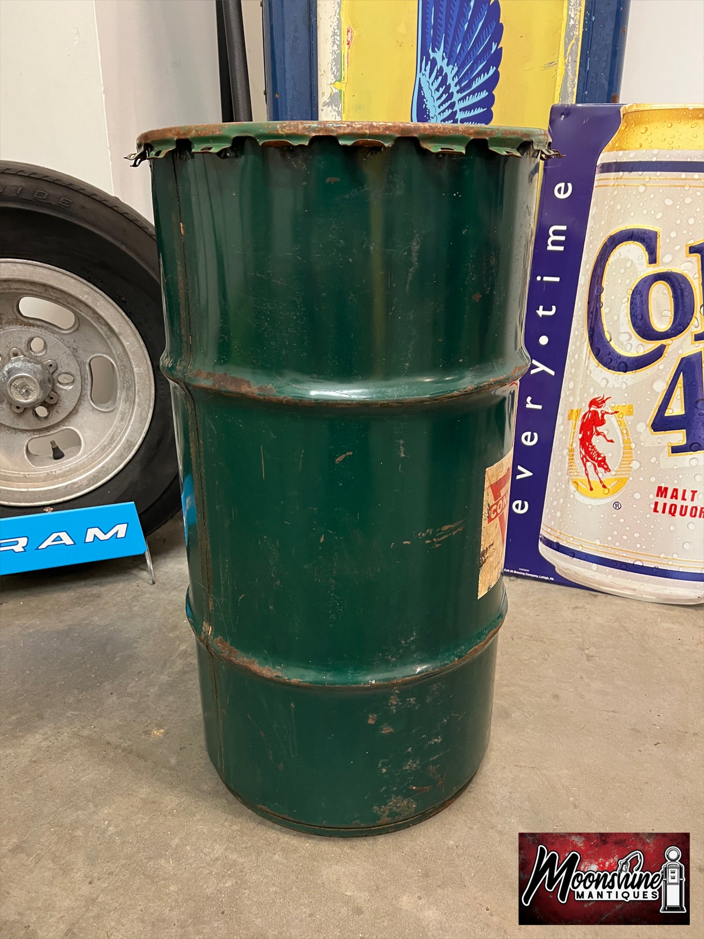 Vtg. 1950's CONOCO Gear Lubricant Drum 16 gal. - Mancave Trash Can - Free Shipping!