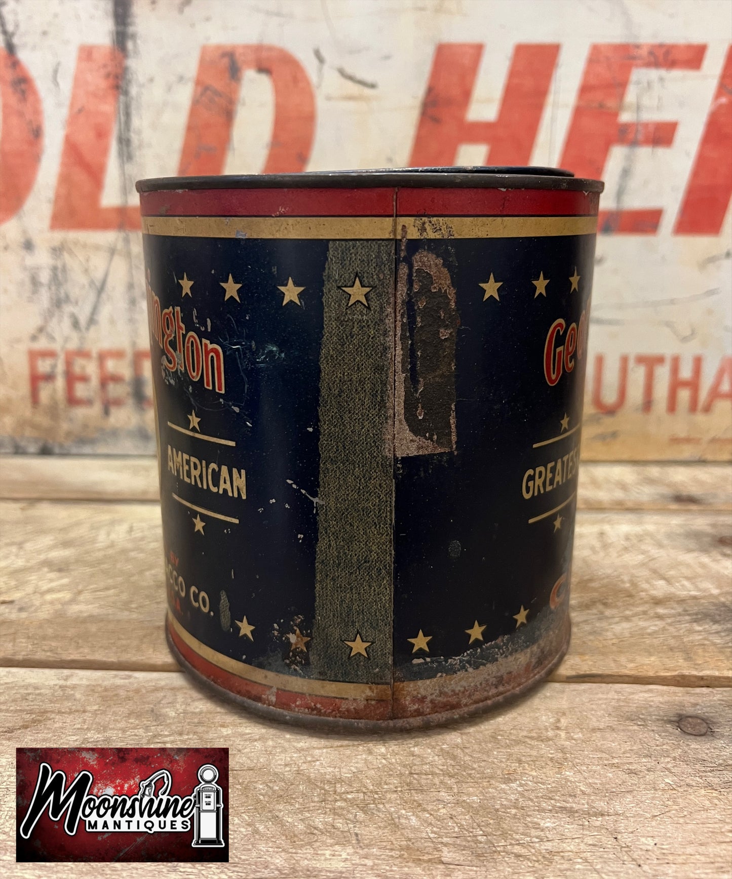 Vtg. George Washington R.J. REYNOLDS Tobacco Tin - Free Shipping!