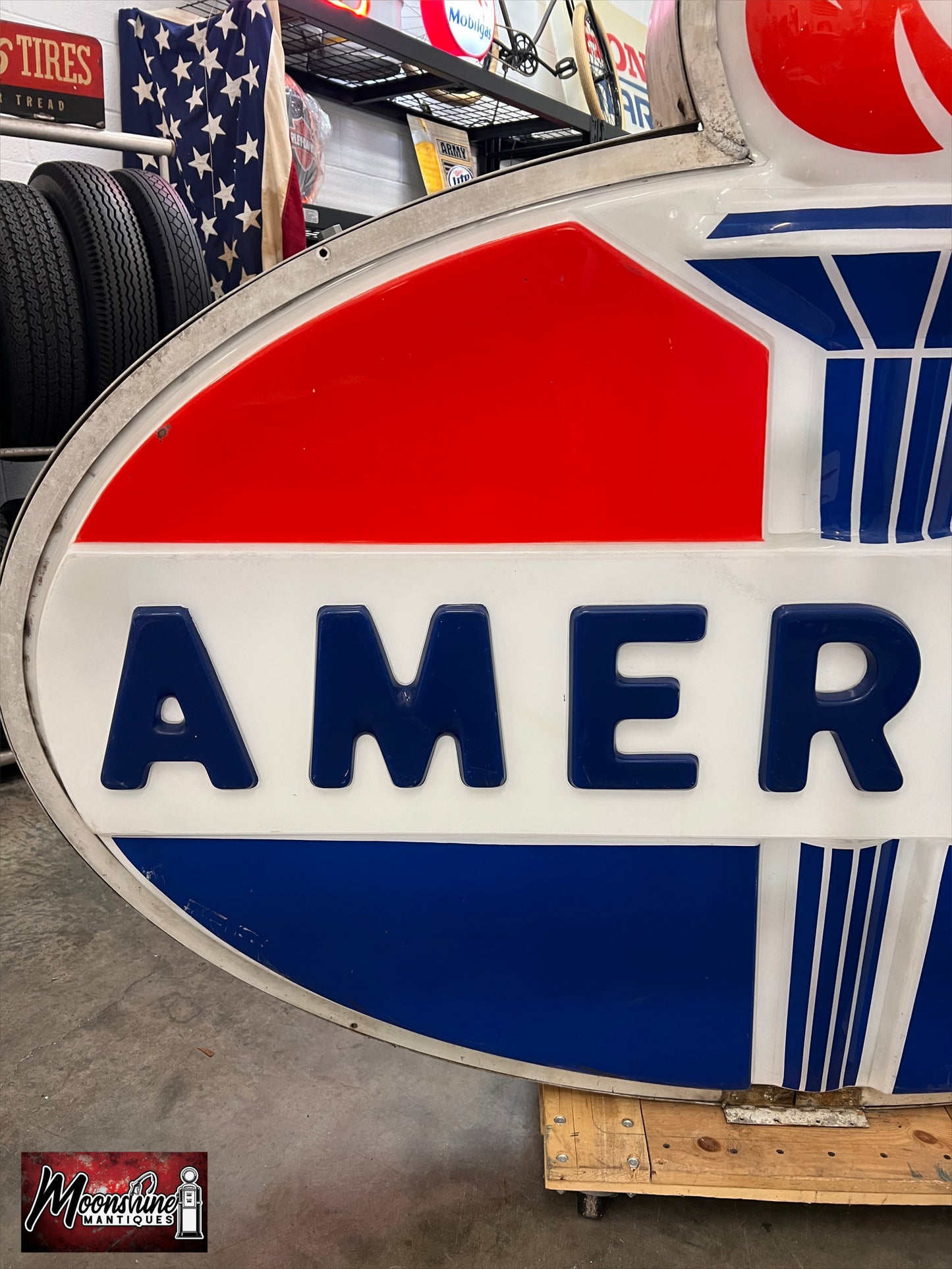 Vtg. 1960’s AMERICAN GASOLINE Service Station Sign - Shipping Available!
