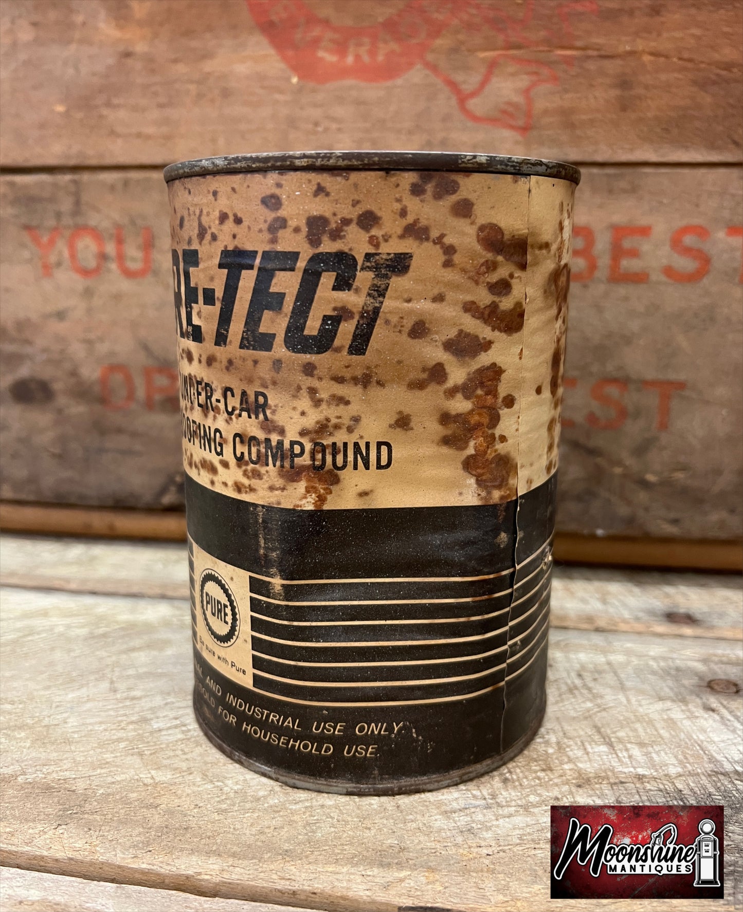 FULL Vtg. PURE OIL COMPANY Car Rust Proofing Compound Can 1 qt. - Free Shipping!