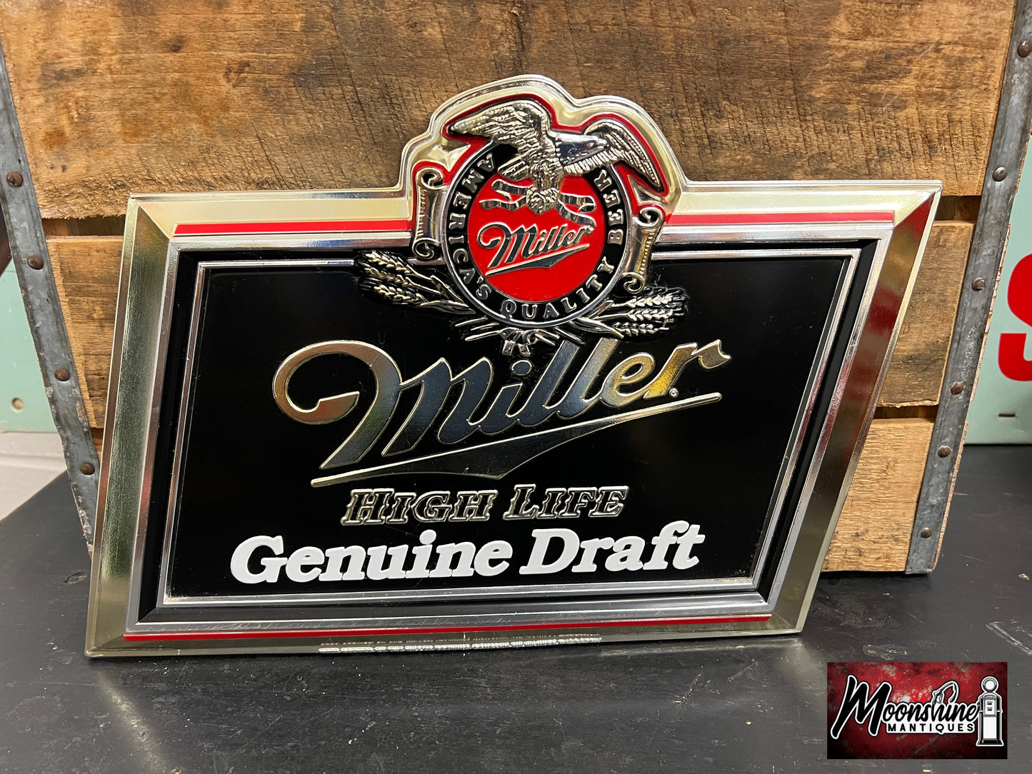 Vtg. MILLER High Life Genuine Draft Beer Sign - Free Shipping!