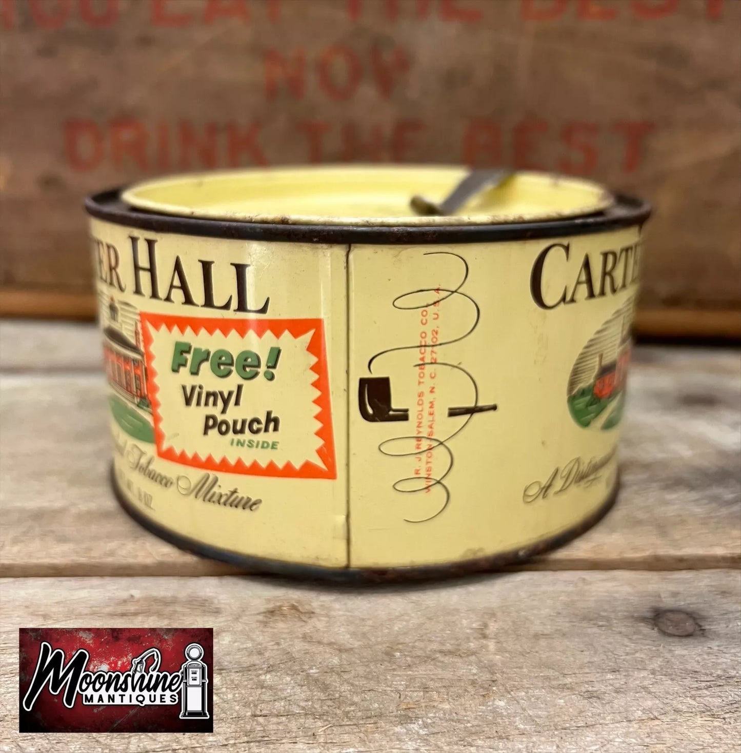 Vtg. CARTER HALL Tobacco Tin - Free Shipping!