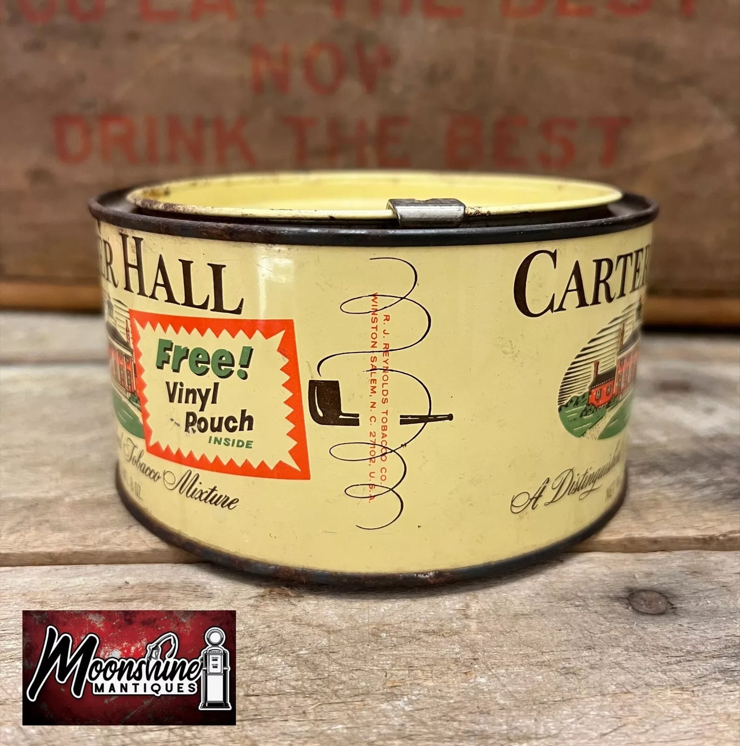 Vtg. CARTER HALL Tobacco Tin - Free Shipping!