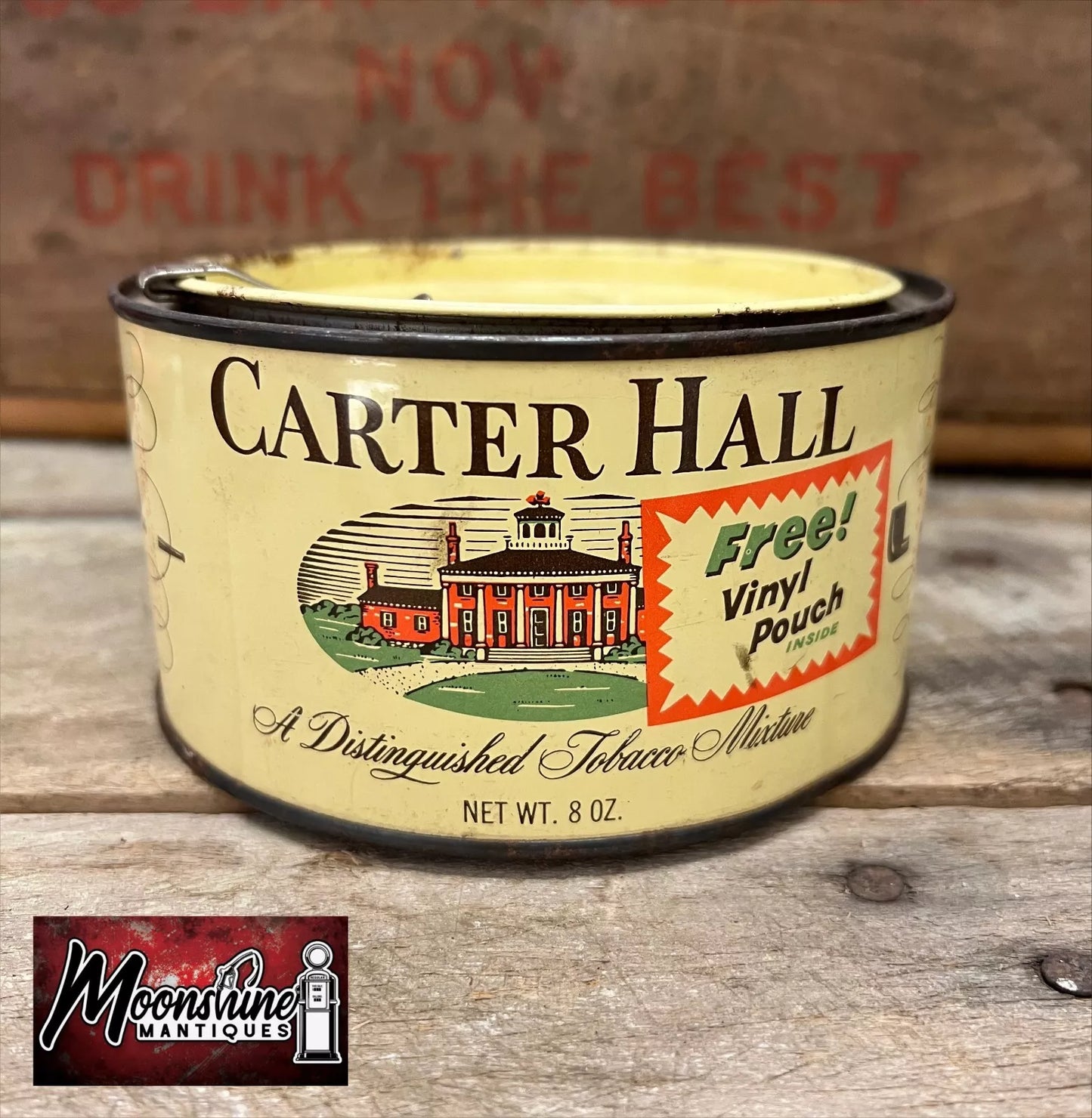 Vtg. CARTER HALL Tobacco Tin - Free Shipping!